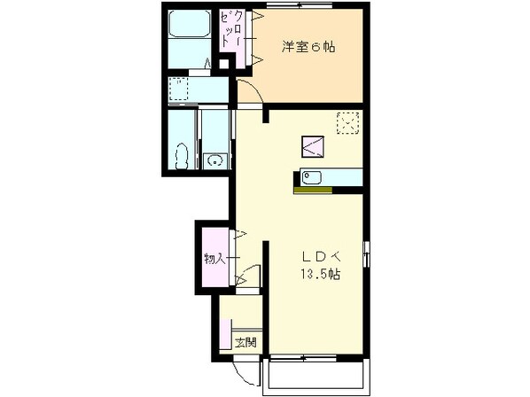 クレールにほづ　Ａ棟の物件間取画像